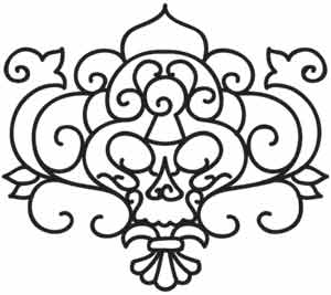 300x267 Skeleton Keyhole Design (Uth1649) From Swirls