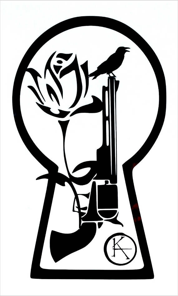 570x947 Stephen King Dark Tower Keyhole With Rose And Gun Vinyl