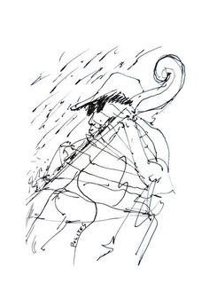 236x345 Jazz Musicians Music Drawing Sketch Pen And Ink Decor Wall Art By