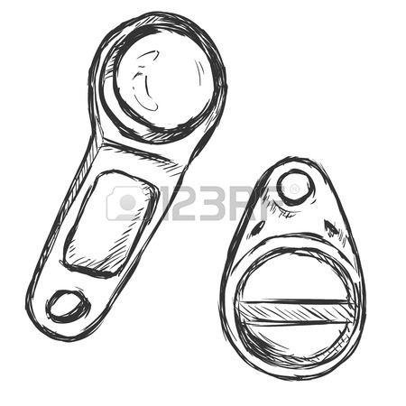 450x450 Vector Sketch Bunch Of Three Keys On White Background Royalty Free