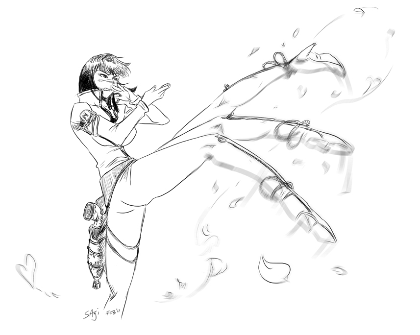 857x684 Nico Robin Kick By X Sagi X