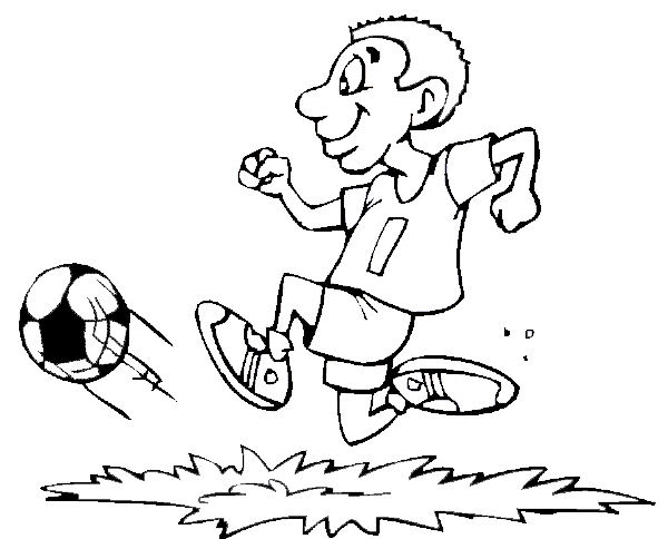 600x484 Soccer Coloring Page Boy Soccer Player Getting Ready Kick The Ball