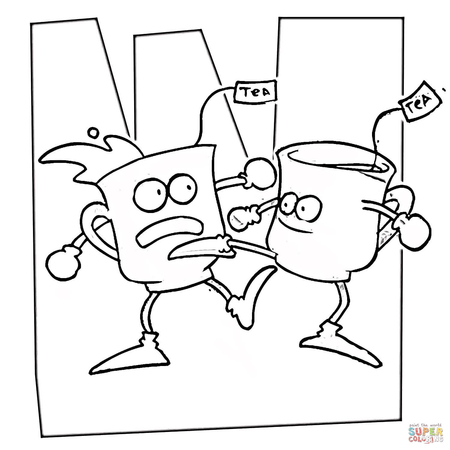 1500x1500 Tea Cup Kickboxing Coloring Page Free Printable Coloring Pages