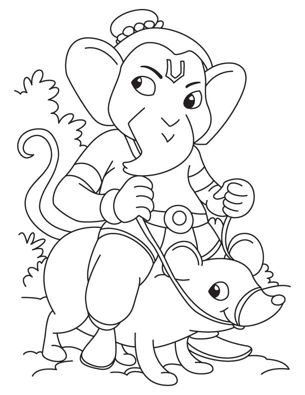 612x792 Simple Ganesha Drawing For Kids