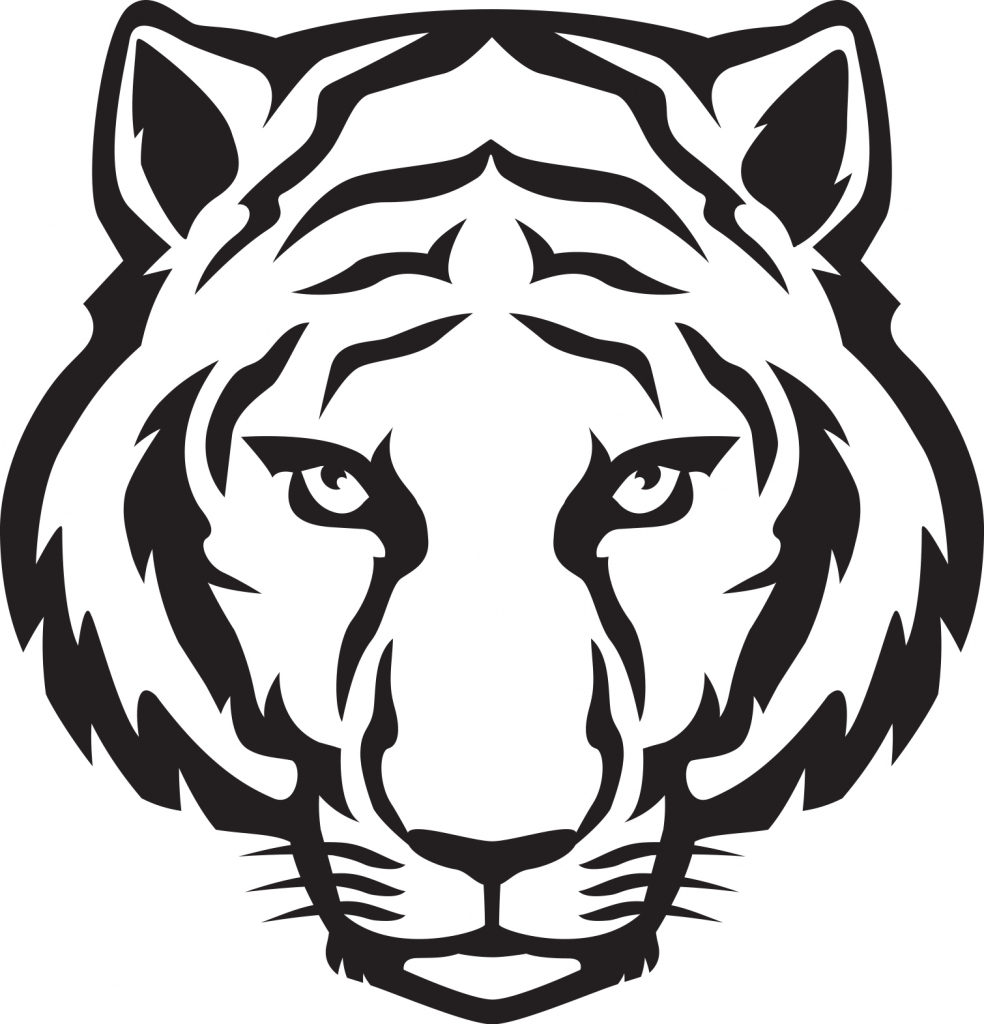 984x1024 Black And White Tiger Easy Drawings Tiger Black And White Clipart