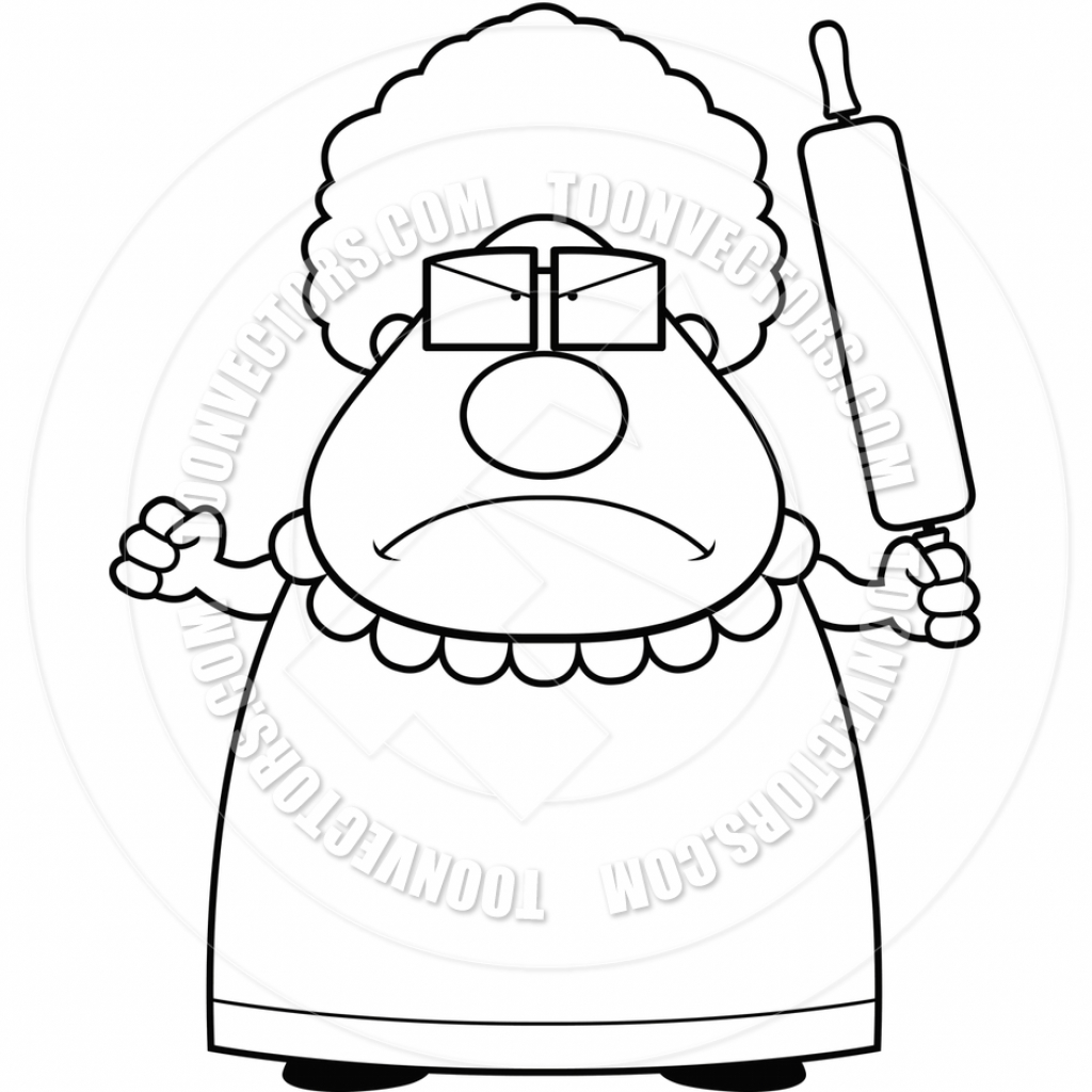 1024x1024 Cartoon Drawing Grandmother Angry Grandma Cartoon Clipart