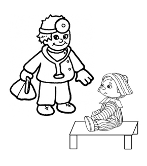 290x327 Free Online Doctor And Child Colouring Page