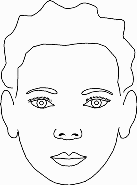 439x594 Blank Face Coloring Page