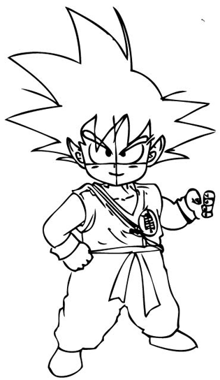 315x544 How To Draw Son Goku As A Child From Dragon Ball Z With Drawing