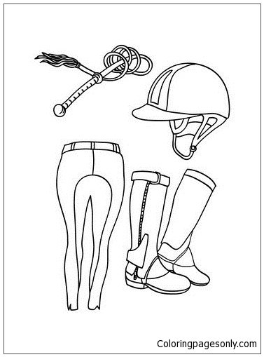 377x509 Horse Riding Equipment For Kid Coloring Page