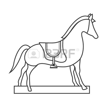 450x450 Silhouette Of Little Horse Kid Toy Icon Over White Background