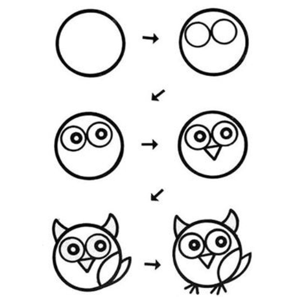 1024x1024 Drawing Owls Step By Step Drawing For Kids Stepstep Owl