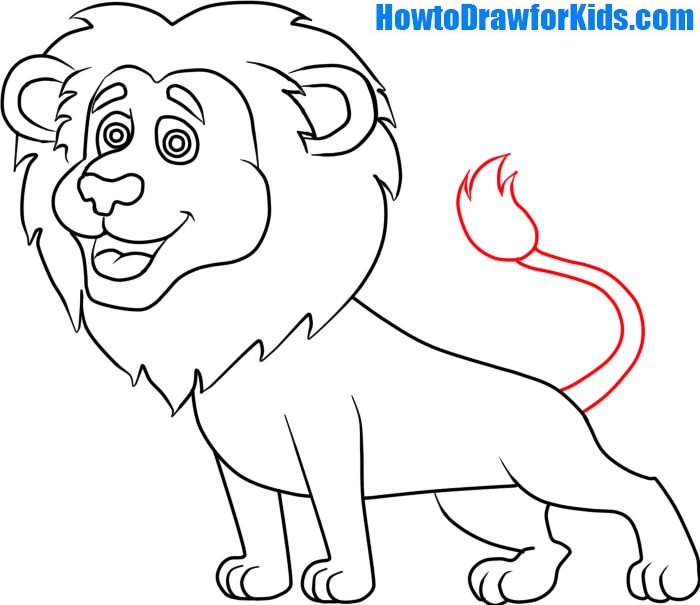700x605 How To Draw A Lion For Kids Howtodrawforkids
