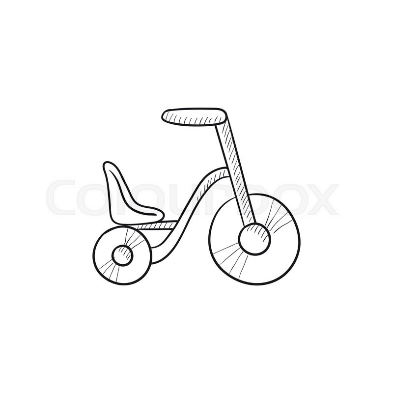 800x800 Child Bike Vector Sketch Icon Isolated On Background. Hand Drawn