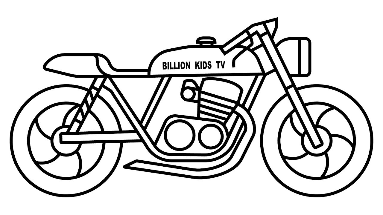 1280x720 Motorcycle Coloring Pages, How To Dtraw Bike Video With Colors