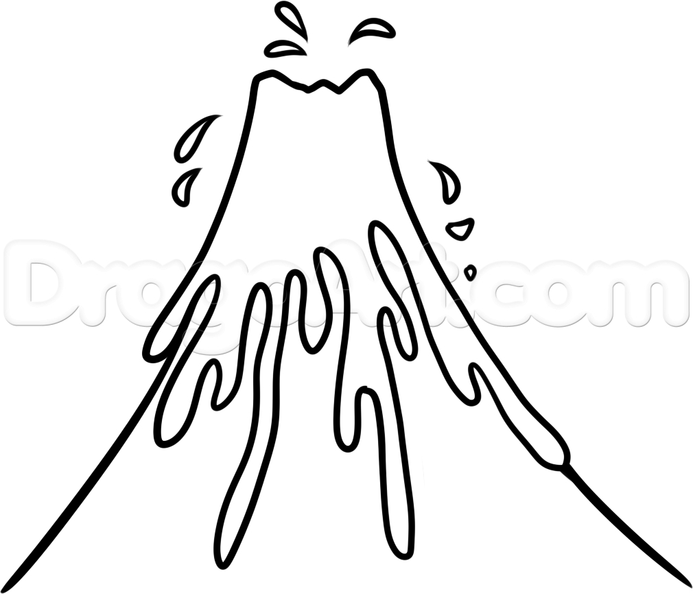1010x865 Volcano Cartoon Drawing How To Draw A Volcano For Kids, Stepstep