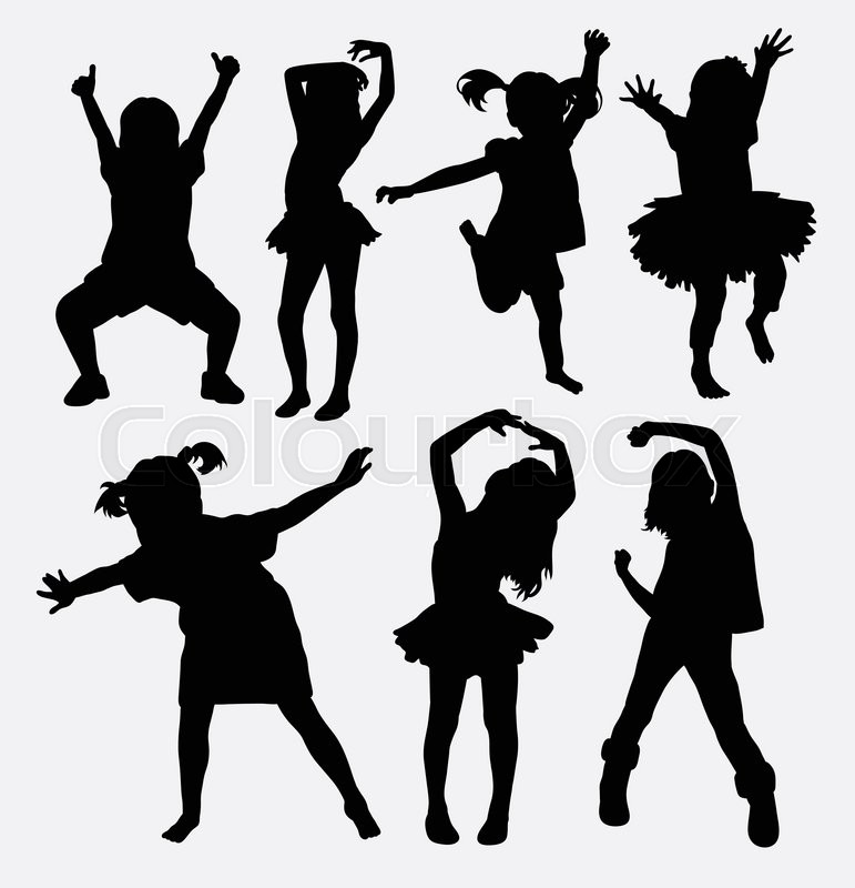 771x800 Kid, Little Girl Dancing Silhouettes. Good Use For Symbol, Web