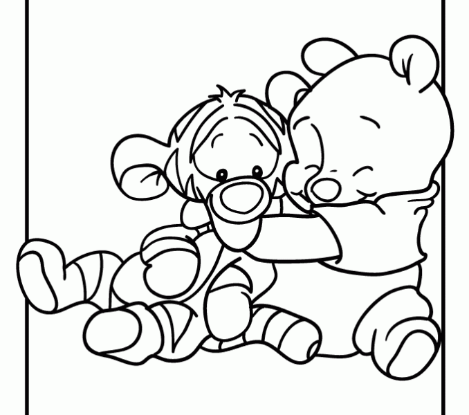 678x600 Baby Disney Coloring Pages Pooh And Tigger Disney Babies Coloring