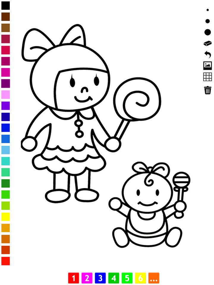 720x960 Coloring Book Drawing Of Children Playing