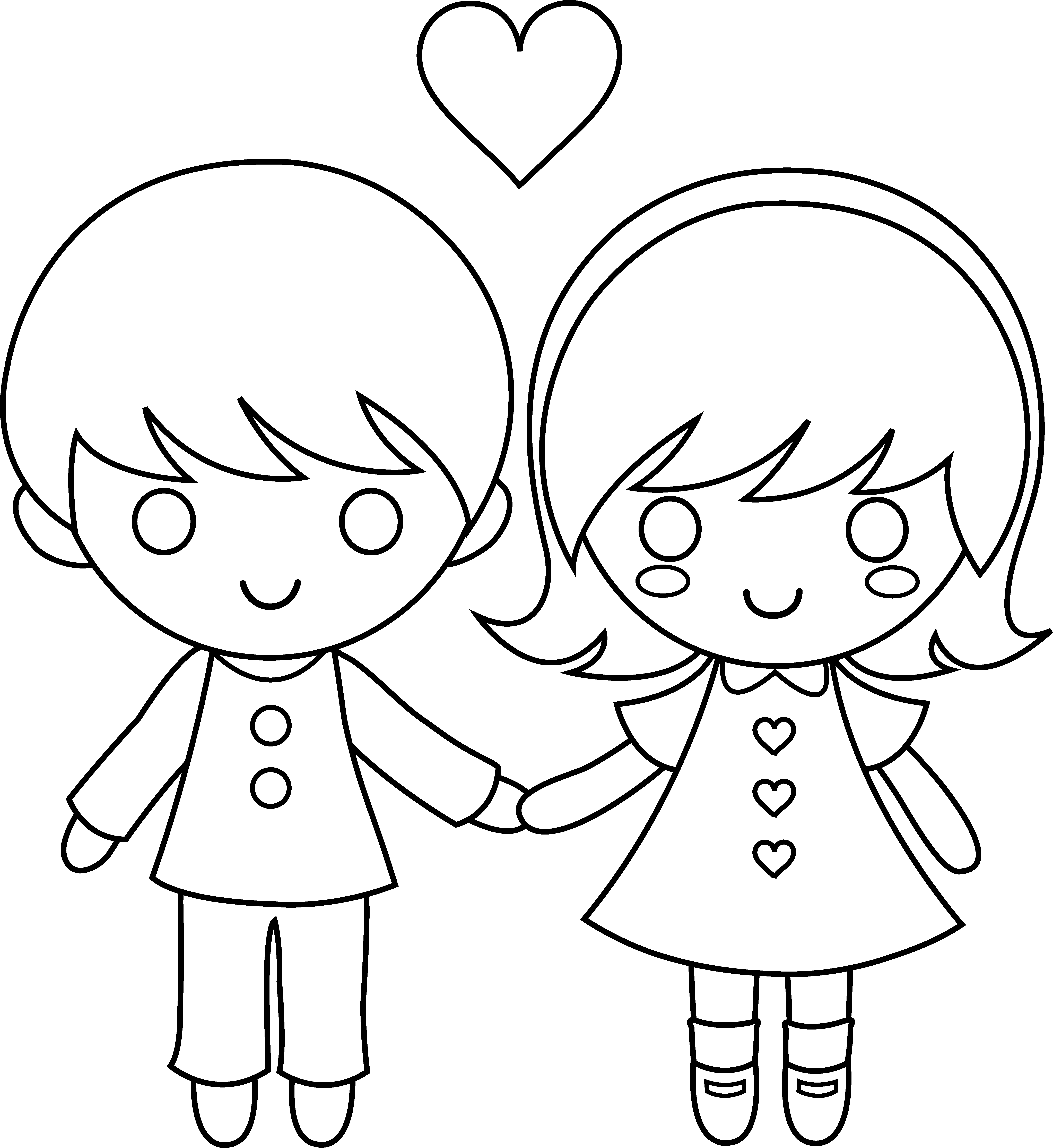 6197x6753 Colorable Valentines Day Kids