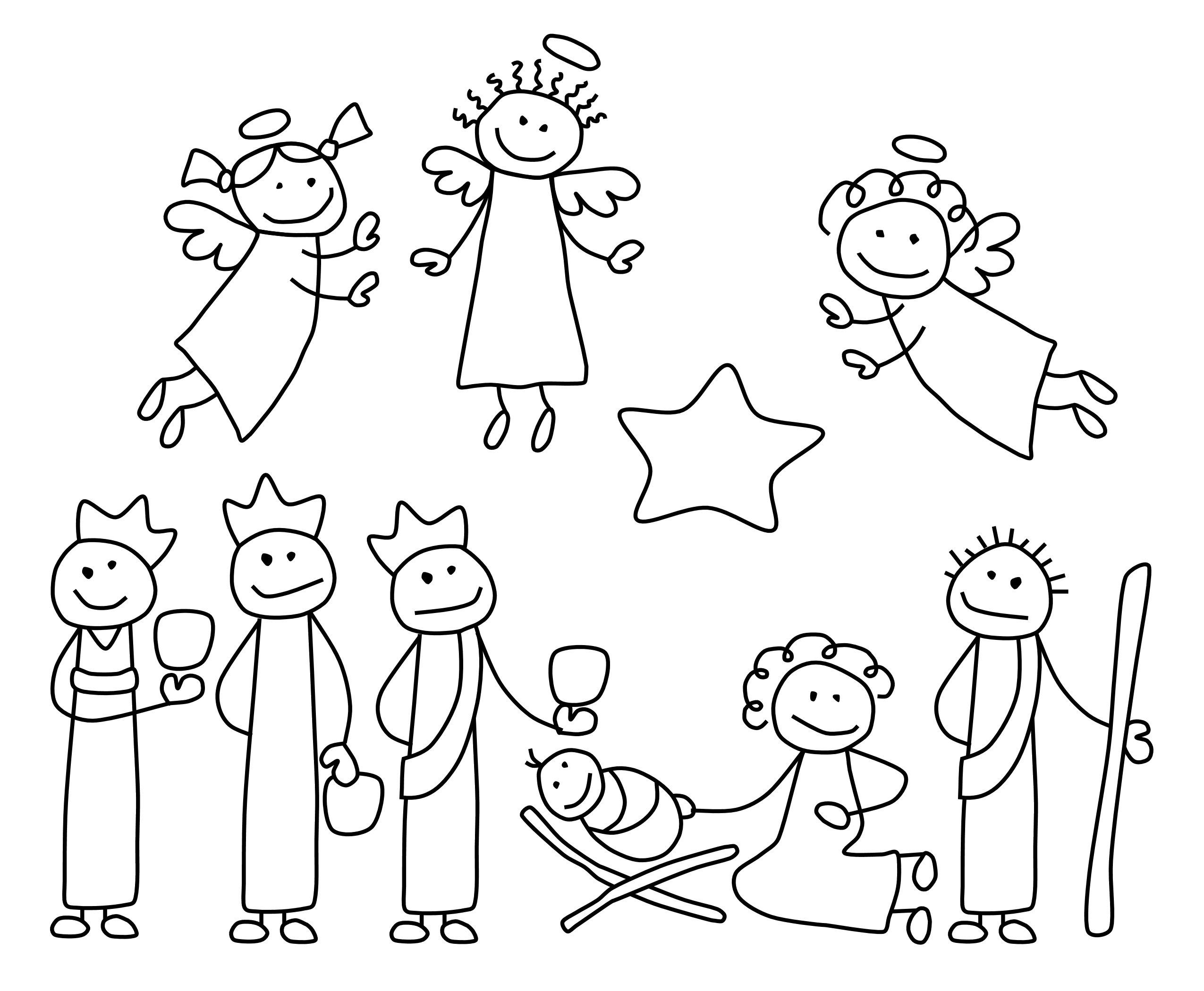 2550x2100 Kids Nativity Clipart