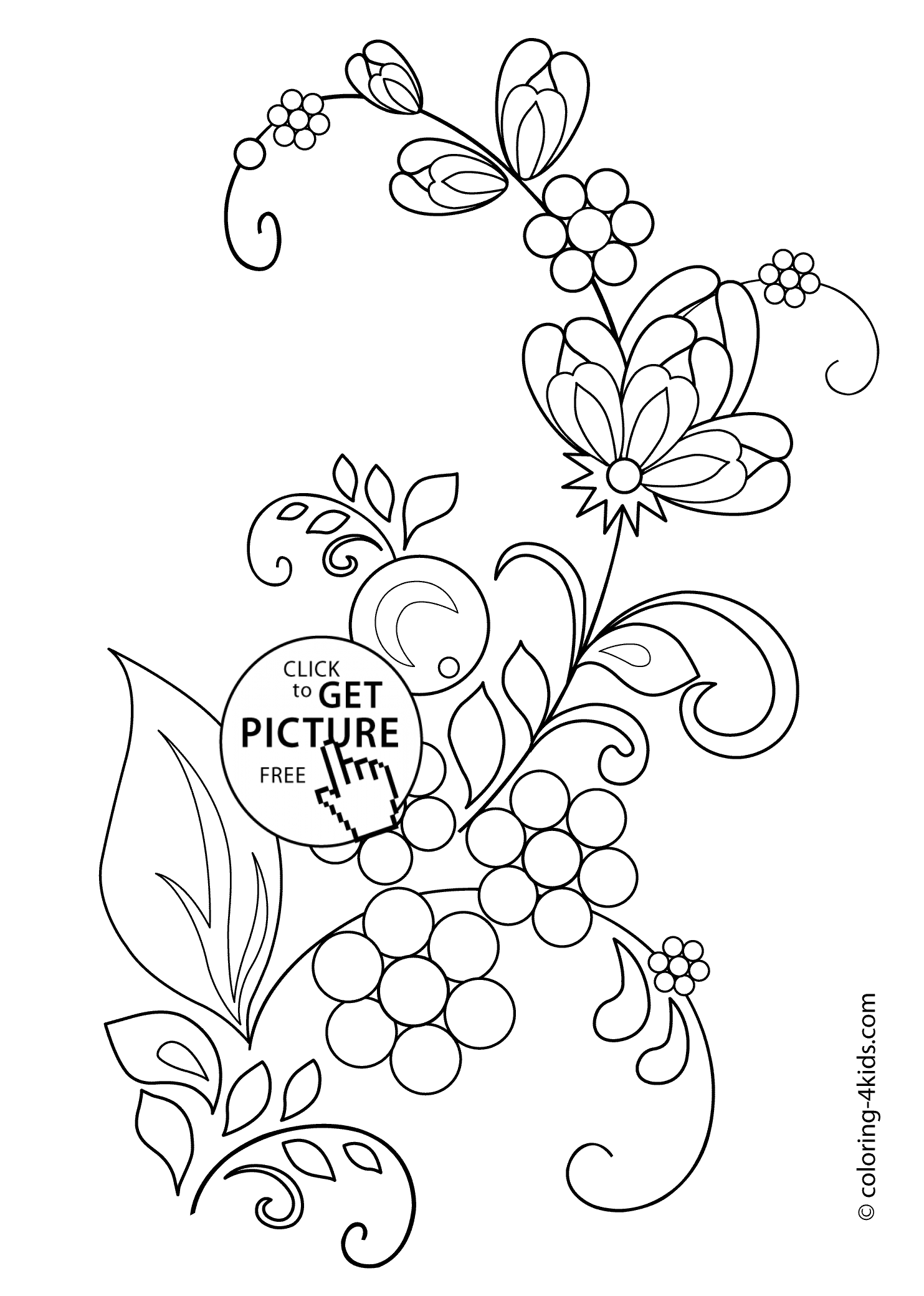 1483x2079 Beautiful Flowers Coloring Pages For Kids, Printable Free