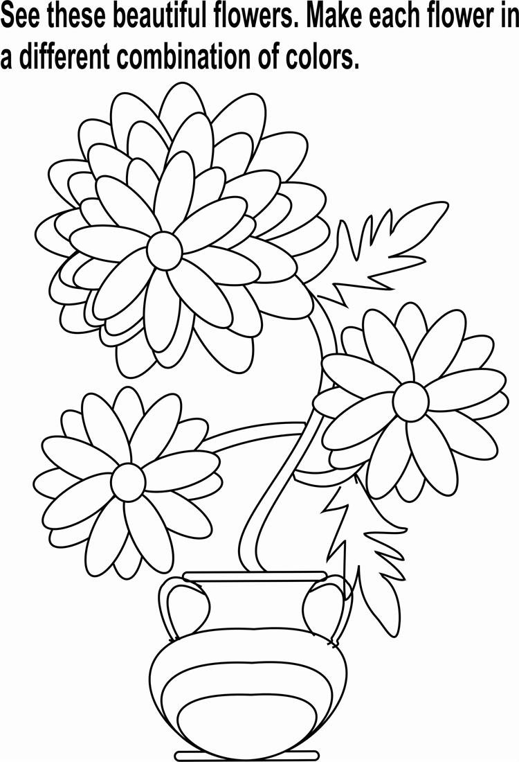 750x1100 Flowers Bunch Coloring Page For Kids
