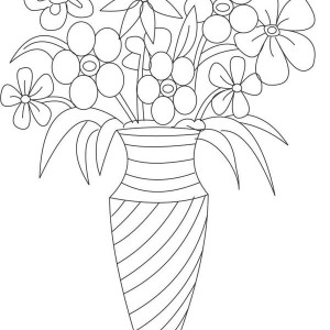 300x300 Vase With Flowers Drawings For Kids