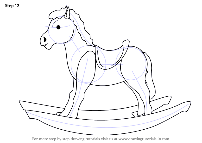 840x598 Step By Step How To Draw Rocking Wooden Horse For Kids