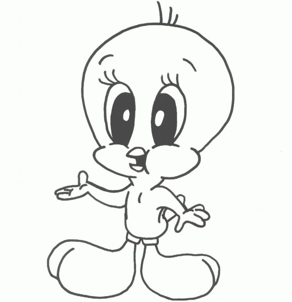 974x1009 Coloring Pages Drawing Of Tweety Bird How To Draw Kids Coloring
