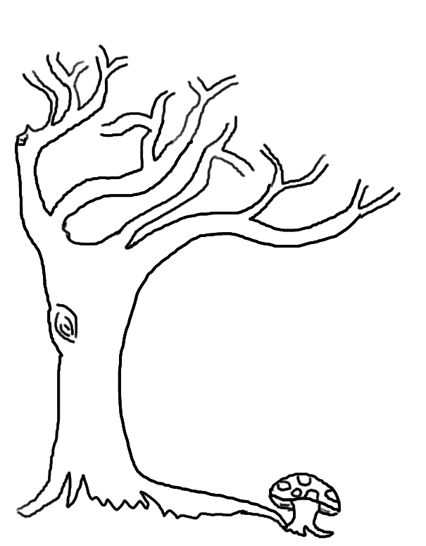605x774 Tree Without Leaves Coloring Page To Print And Download For Kids