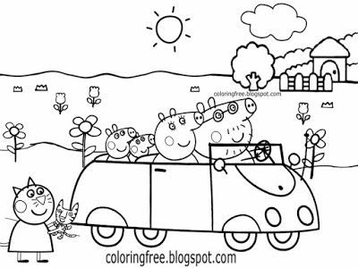 400x300 Peppa Pig Friends Coloring Page