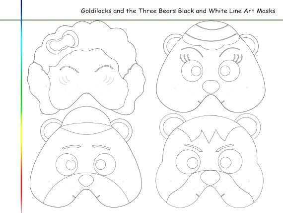 570x428 Epic Goldilocks Coloring Pages Print And The Three Bears Mask