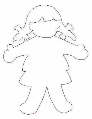308x400 Blank Paper Doll Template