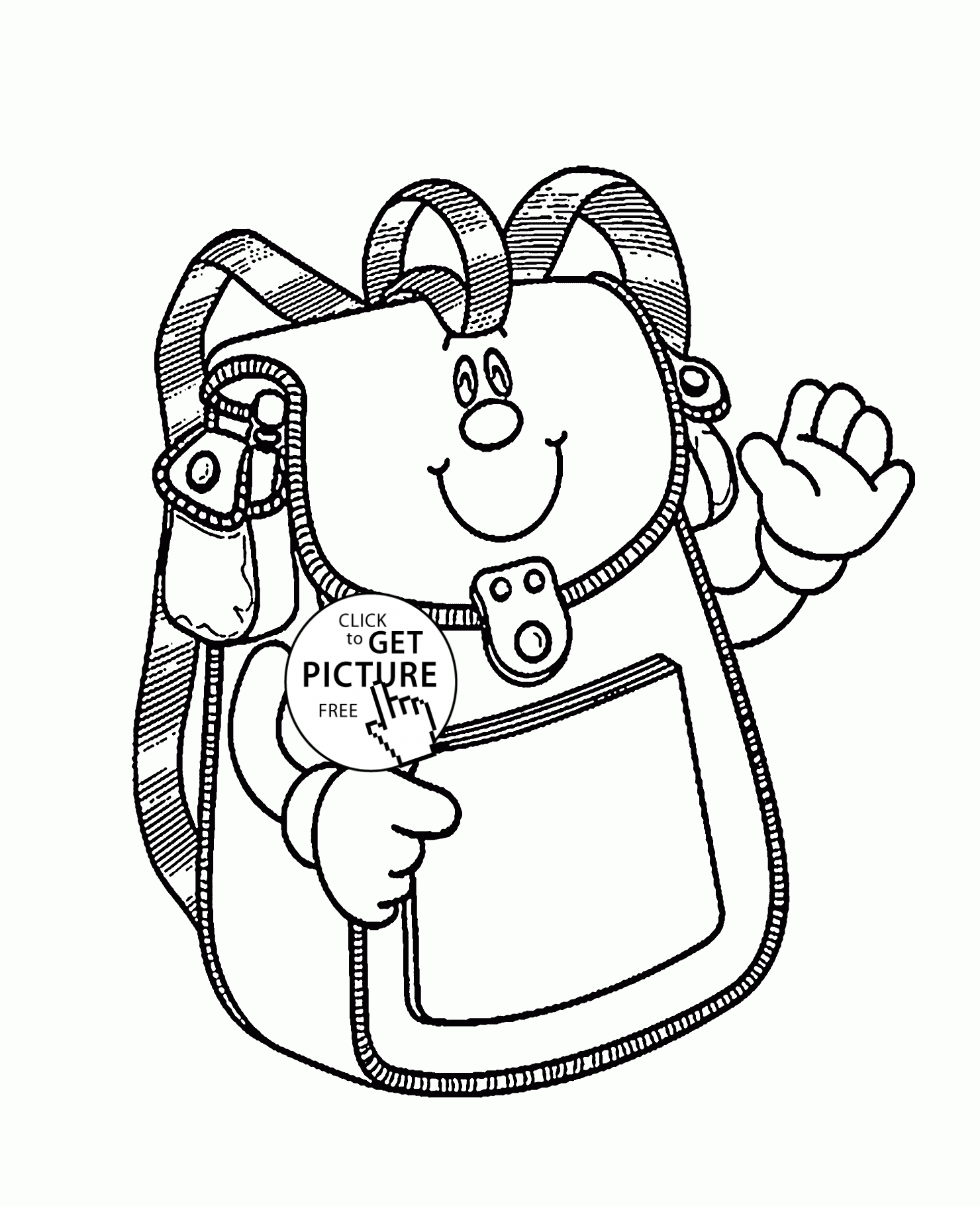 1480x1821 School Bag Smiling Coloring Page For Kids, Back To School Coloring