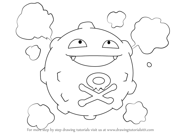 800x566 Learn How To Draw Koffing From Pokemon (Pokemon) Step By Step