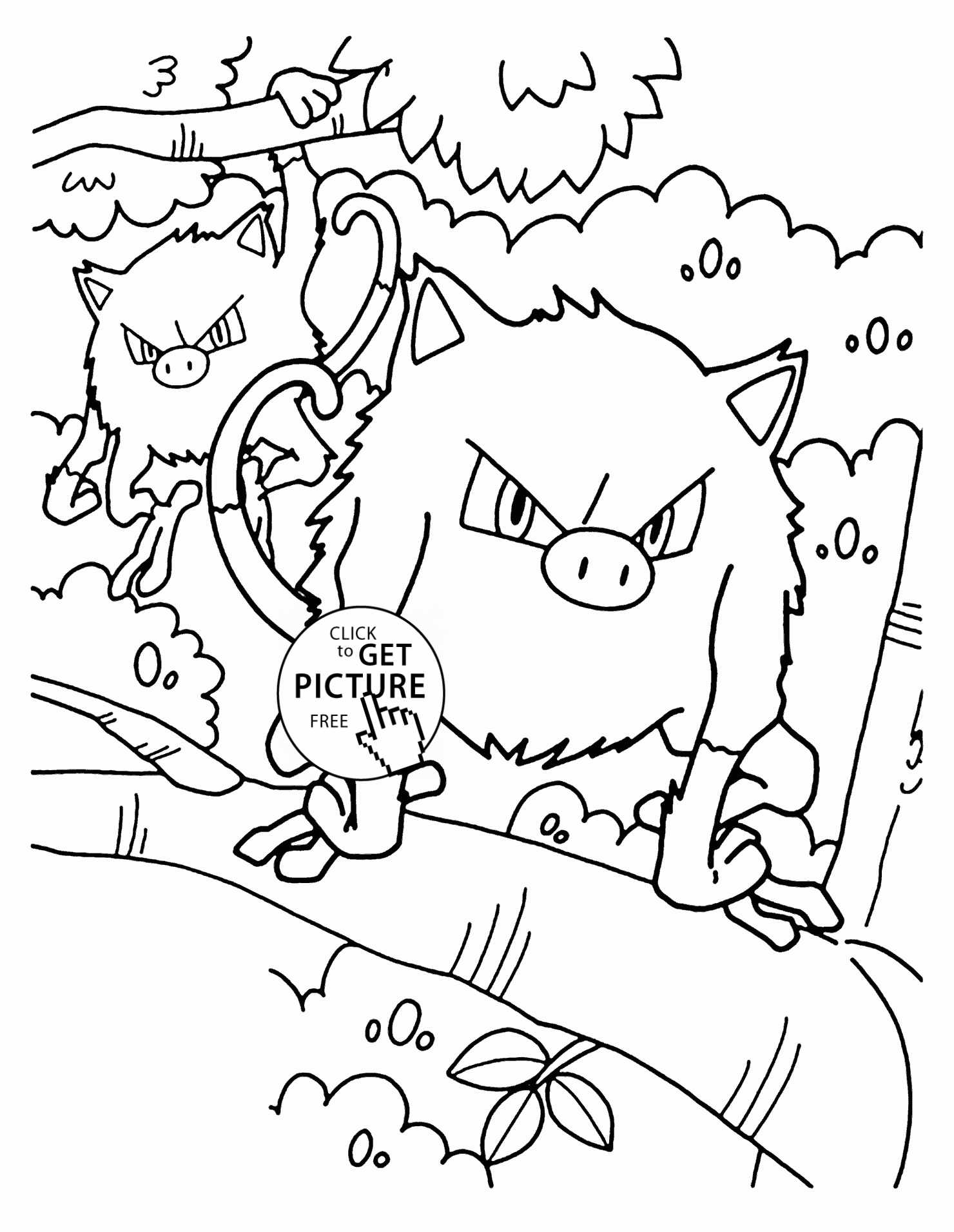 1480x1910 Pokemon Mankey Coloring Pages For Kids, Pokemon Characters