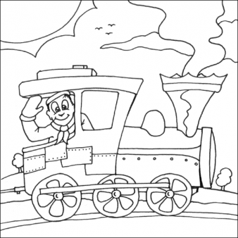 338x338 Free Print Out Coloring Pages Steam Train Old For Kids. Free