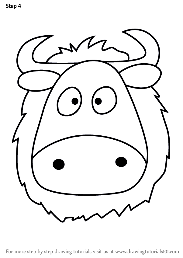 602x848 Learn How To Draw An European Bison Face For Kids (Animal Faces