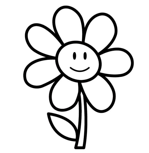 600x613 Coloring Pages Draw Easy Flowers Easy Flower Coloring Page