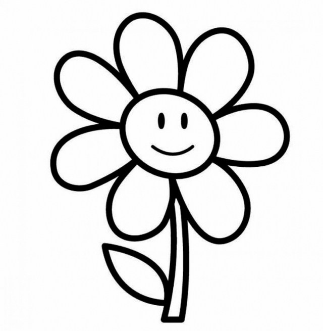 640x655 Simple Flower Drawing For Kids Pics Of Easy Roseng Pages Pictures