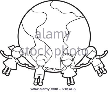 373x320 Children Holding Hands Around World Wearing Shirts
