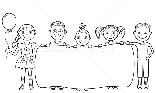 600x359 Clipart Children Holding Hands Black And White