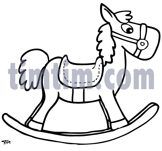 570x533 Free Drawing Of A Rocking Horse Bw From The Category Parents
