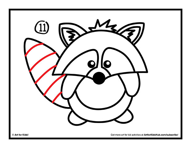 620x479 How To Draw A Raccoon (Cartoon)
