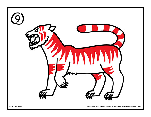 620x479 How To Draw A Tiger