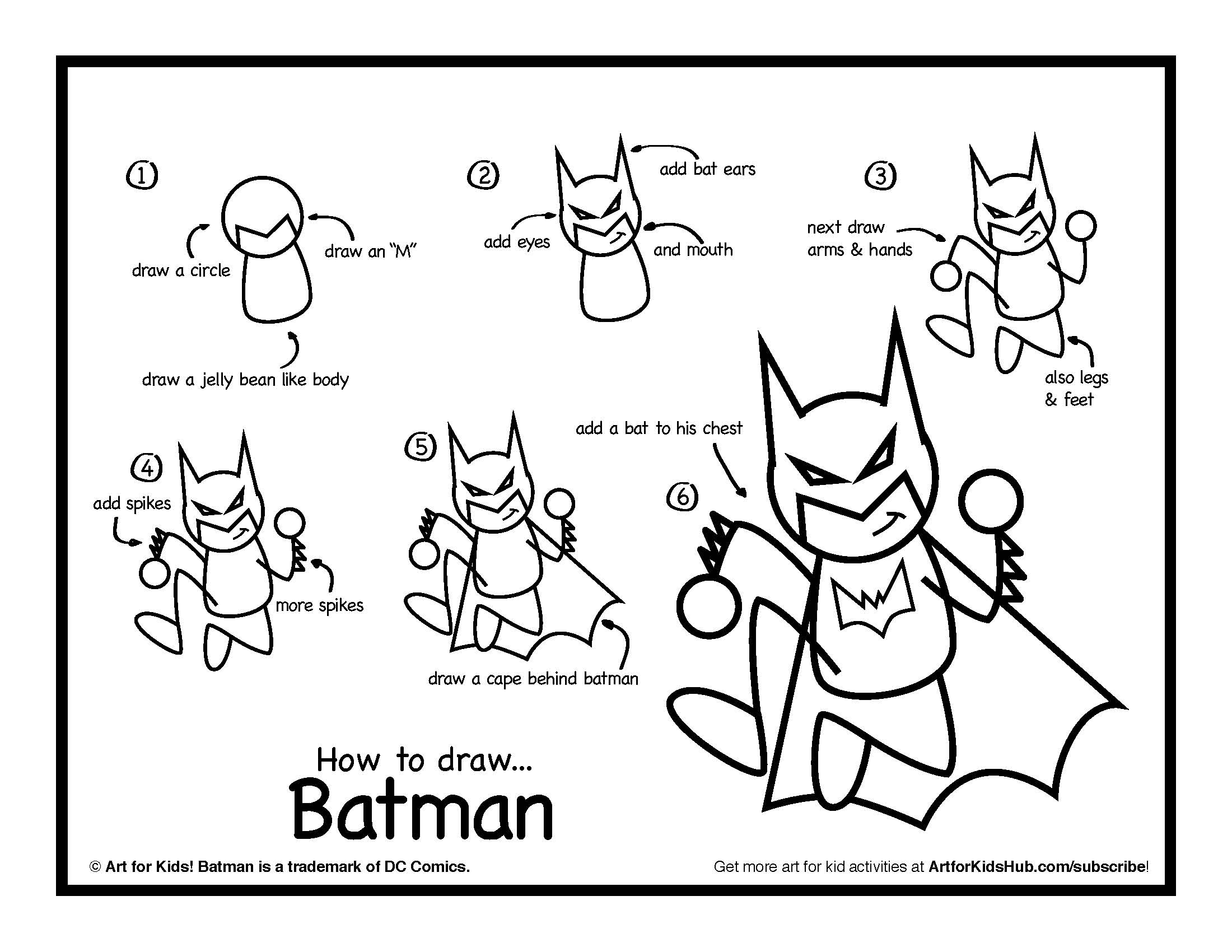 2200x1700 How To Draw Batman