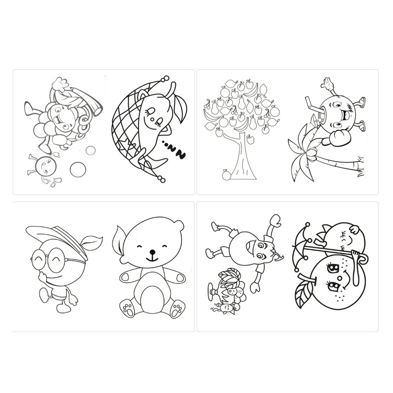 800x800 8pcsset Cute Cartoon Diy Kids Finger Painting Craft Set Children