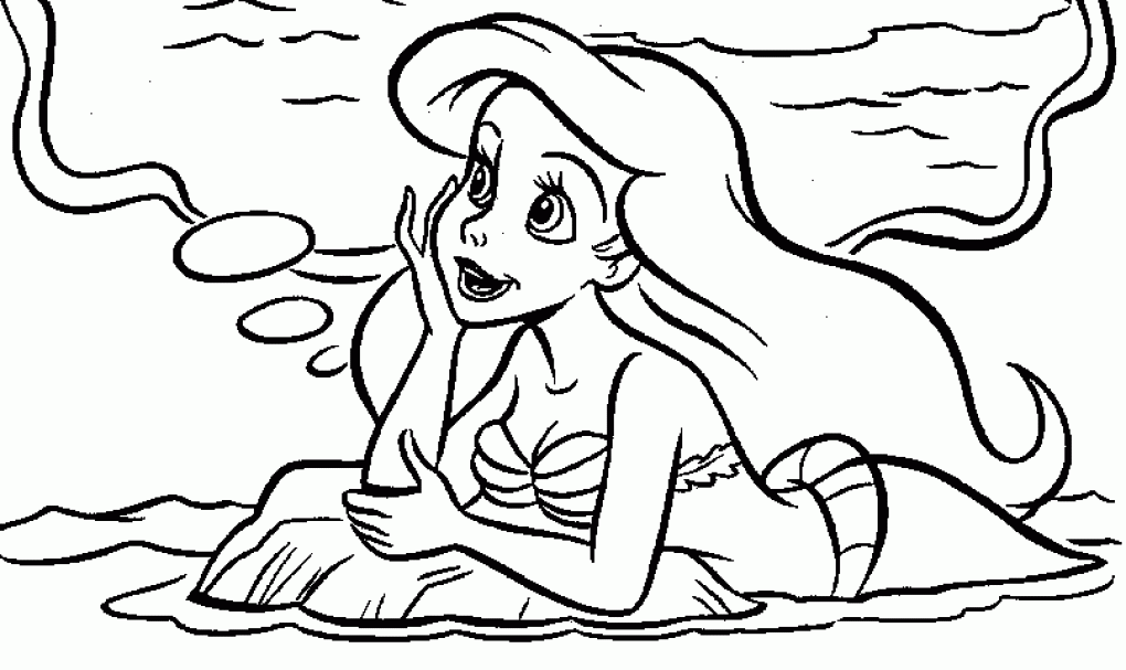 1020x607 Disney Little Mermaid Coloring Pages To Print Preschool In Cure