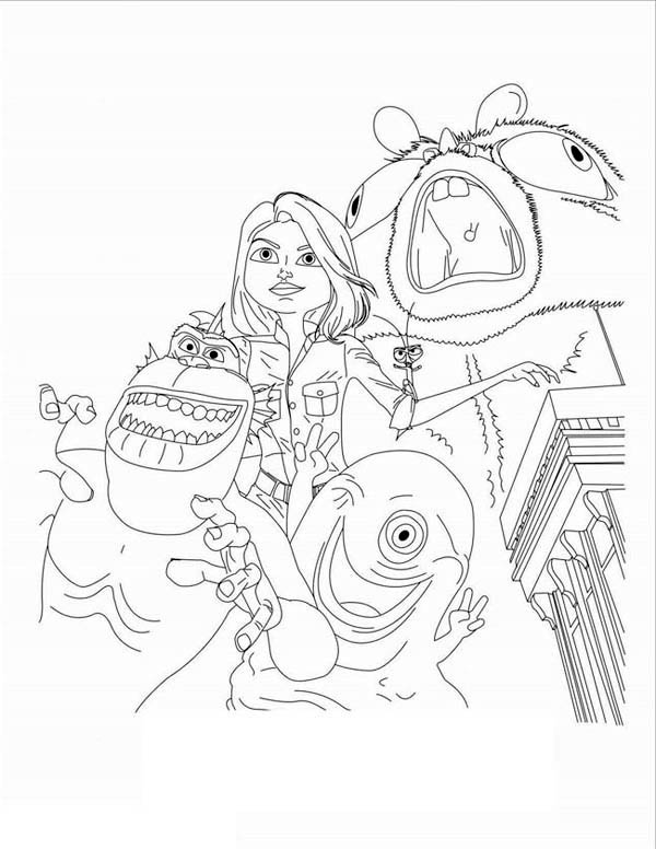 600x776 Kids Drawing Of Monster Vs Aliens Coloring Page Color Luna